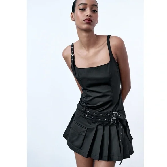 Zara | Dresses | Zara Waxed Box Pleat Dress With Belt | Poshmark Zara | Dresses | Zara Waxed Box Pleat Dress With Belt | Poshmark